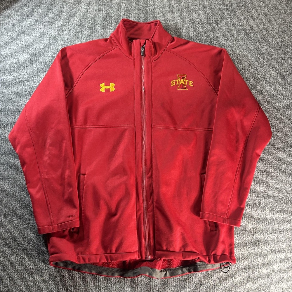Iowa State‎ Cyclones Jacket Mens 2XL Red NCAA Football Under Armour Full Zip